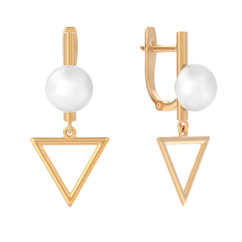 Серьги из золота с камнем Жемчуг фото, цены