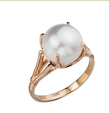 Кольцо из золота с камнем Жемчуг фото, цены