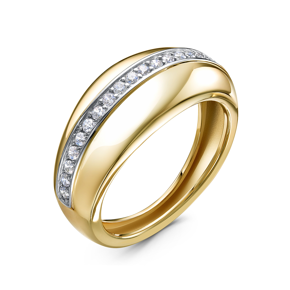 Кольцо из золота с камнем Фианит фото, цены