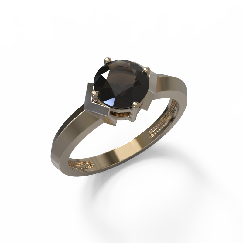 Кольцо из золота с камнем Раухтопаз фото, цены