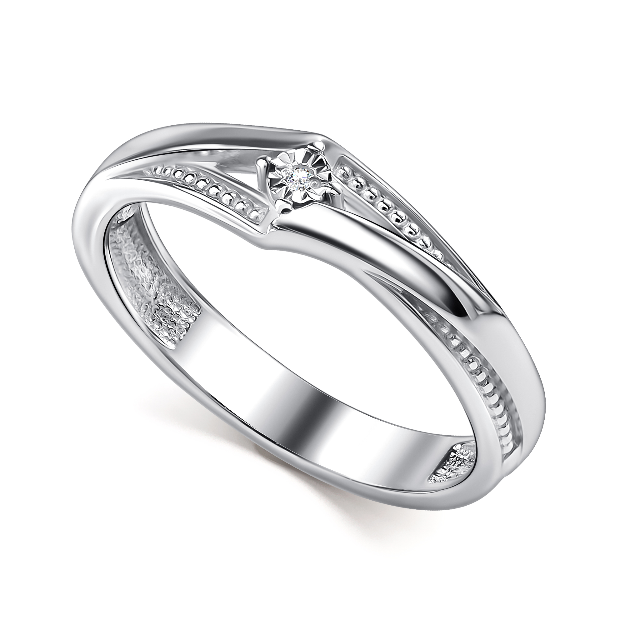 Кольцо из серебра с камнем Бриллиант фото, цены