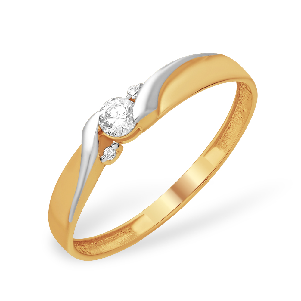 Кольцо из золота с камнем Фианит фото, цены