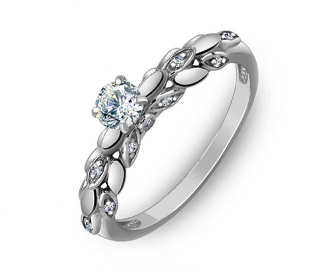 Кольцо из серебра с камнем Фианит фото, цены