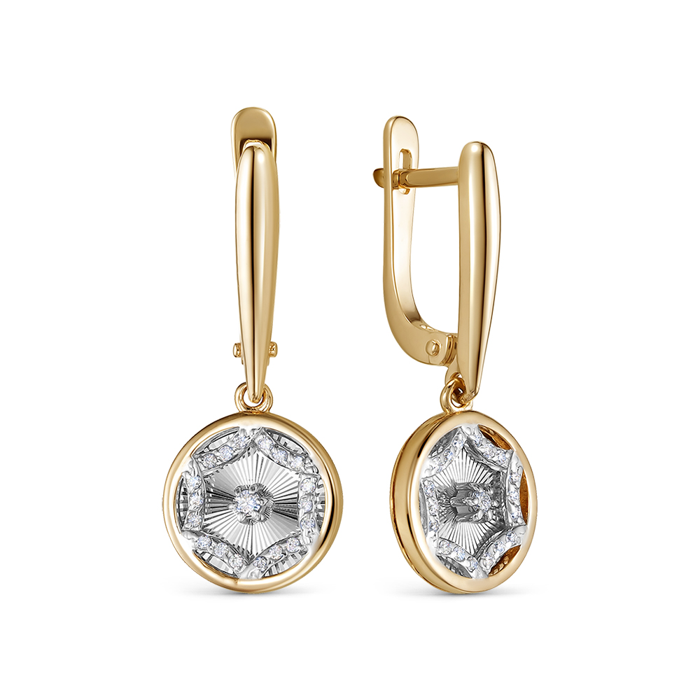 Серьги из золота с камнем Бриллиант фото, цены