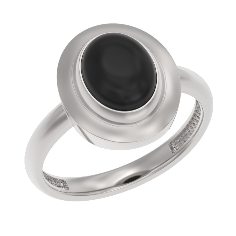 Кольцо из серебра с камнем Агат фото, цены