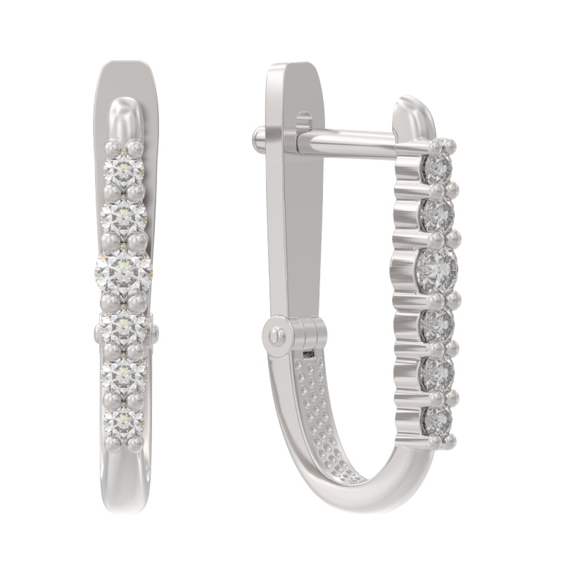 Серьги из серебра с камнем Фианит фото, цены