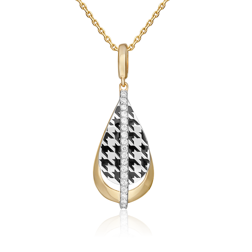 Подвеска из золота с камнем Фианит, вставками эмали фото, цены