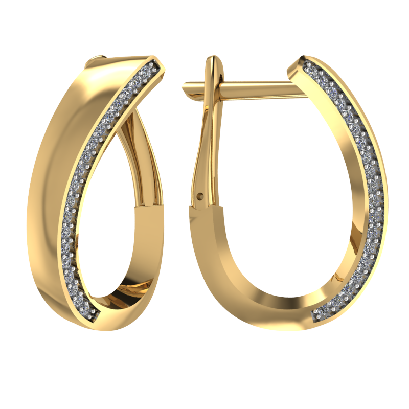 Серьги из золота с камнем Фианит фото, цены