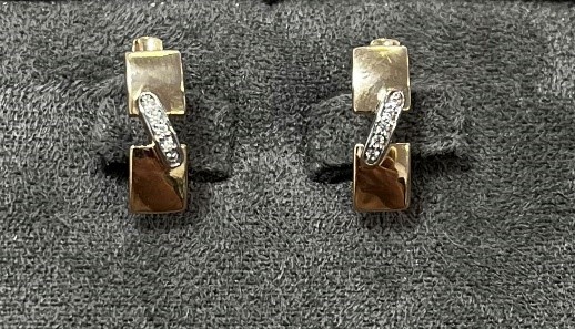 Серьги из золота с камнем Куб цирконий фото, цены