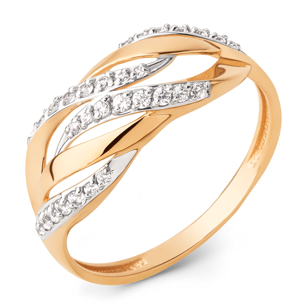 Кольцо из золота с камнем Фианит фото, цены