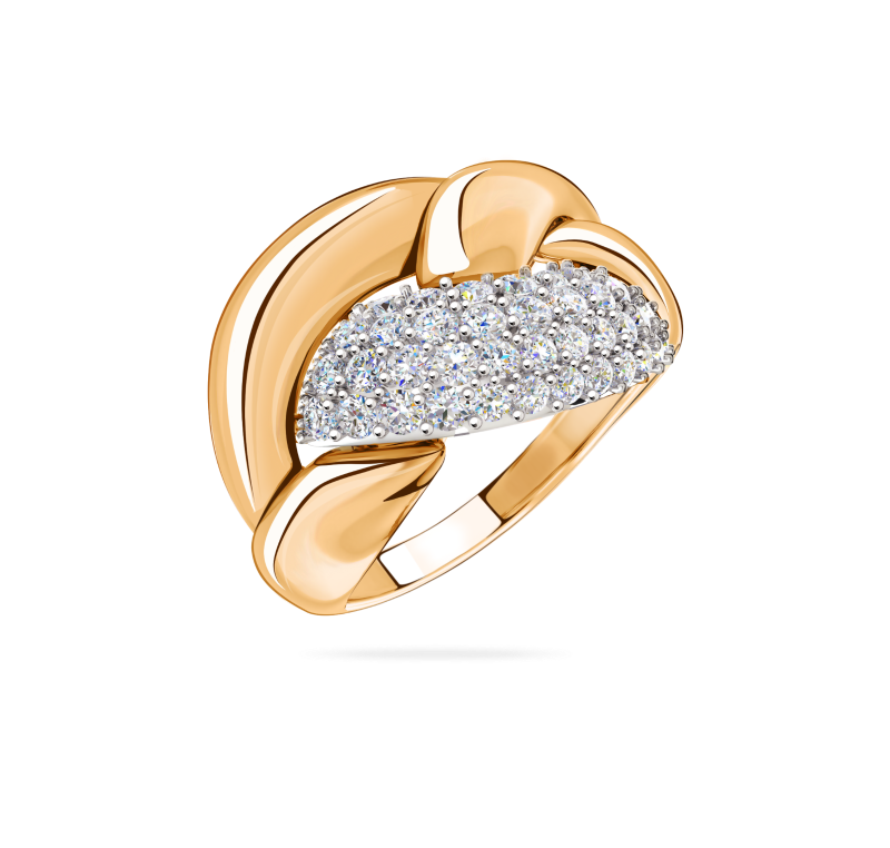 Кольцо из золота с камнем Фианит фото, цены