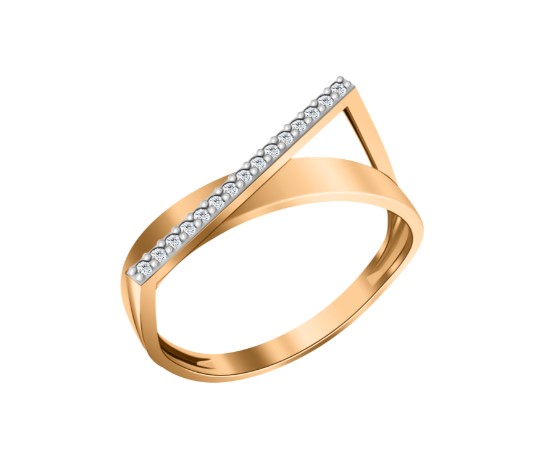 Кольцо из золота с камнем Фианит фото, цены