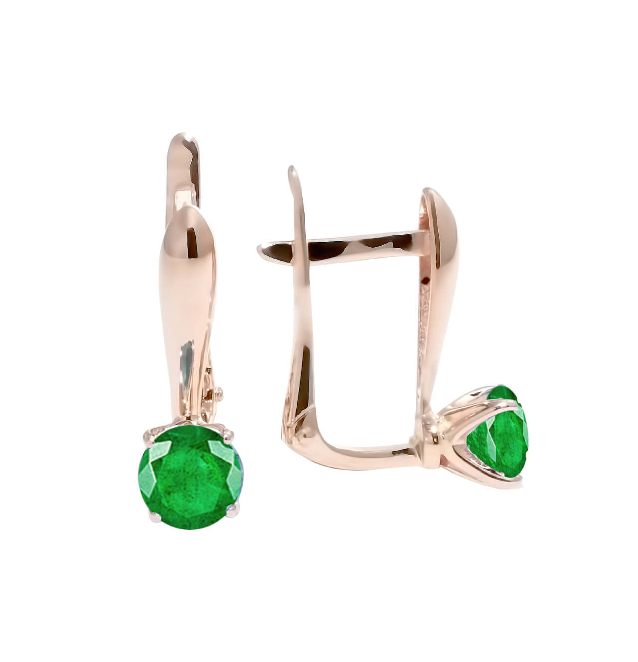 Серьги из золота с камнем Изумруд фото, цены