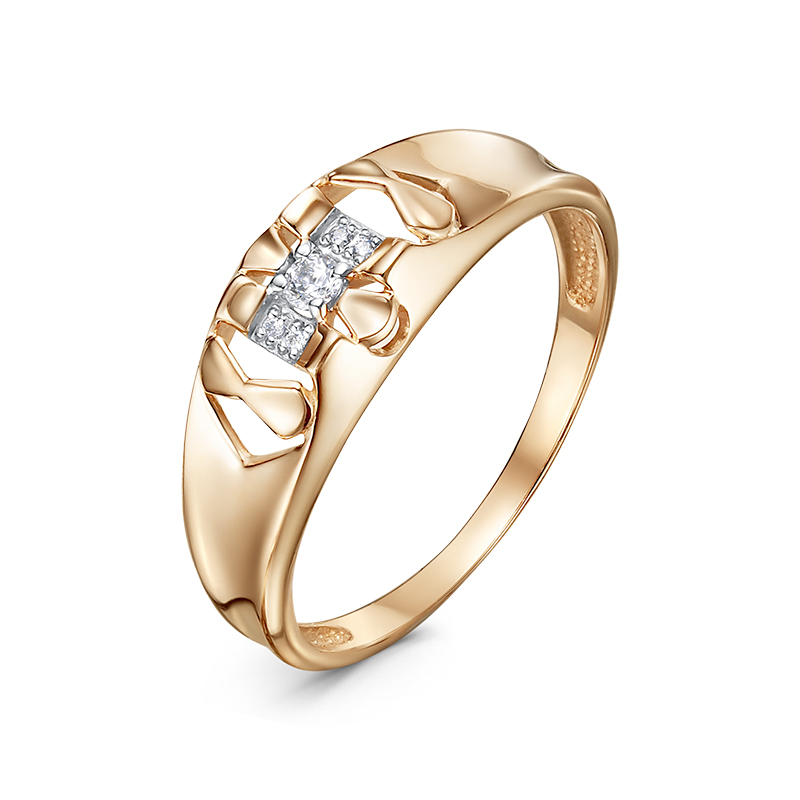 Кольцо из золота с камнем Фианит фото, цены