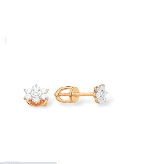 Пуссеты из золота с камнем Фианит фото, цены