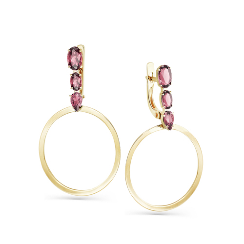 Серьги из золота с камнем Морганит фото, цены