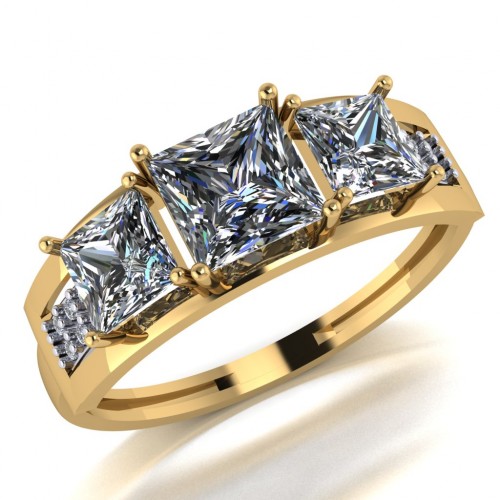 Кольцо из золота с камнем Фианит фото, цены