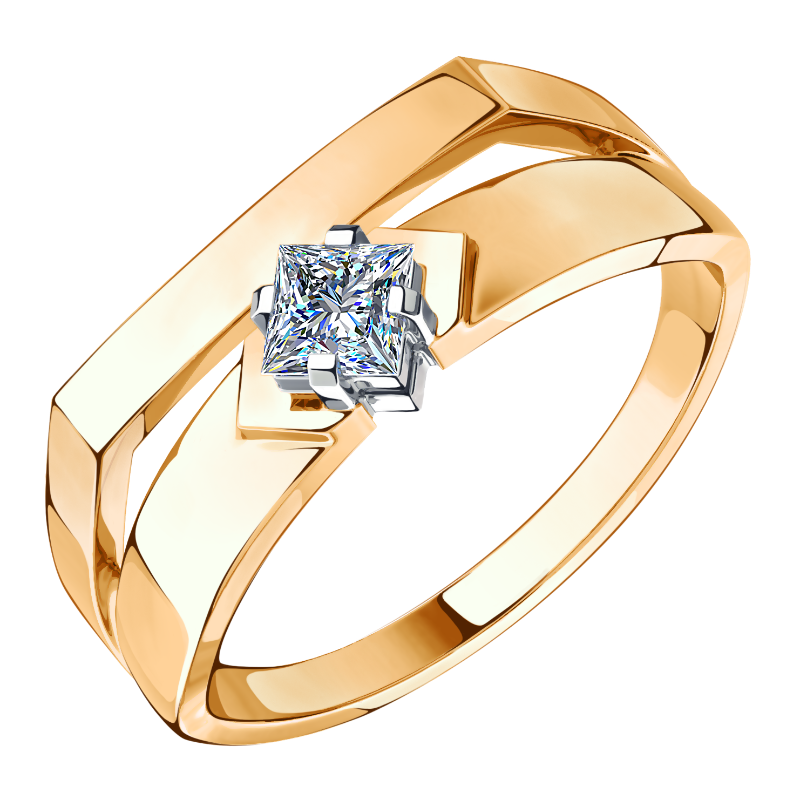 Кольцо из золота с камнем Фианит фото, цены