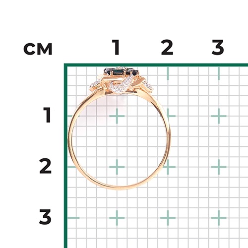 Кольцо из золота с камнем Бриллиант, Сапфир фото, цены