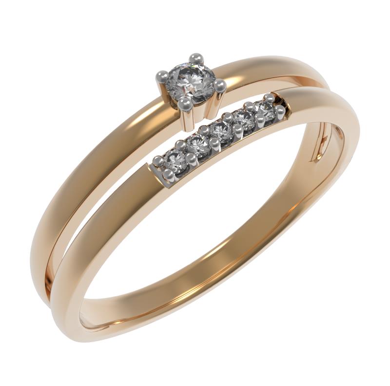 Кольцо из золота с камнем Бриллиант фото, цены