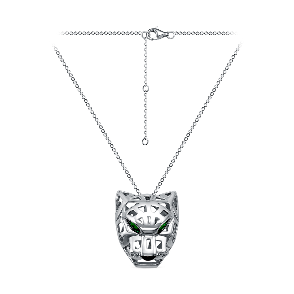 Колье из серебра с камнем Циркон фото, цены