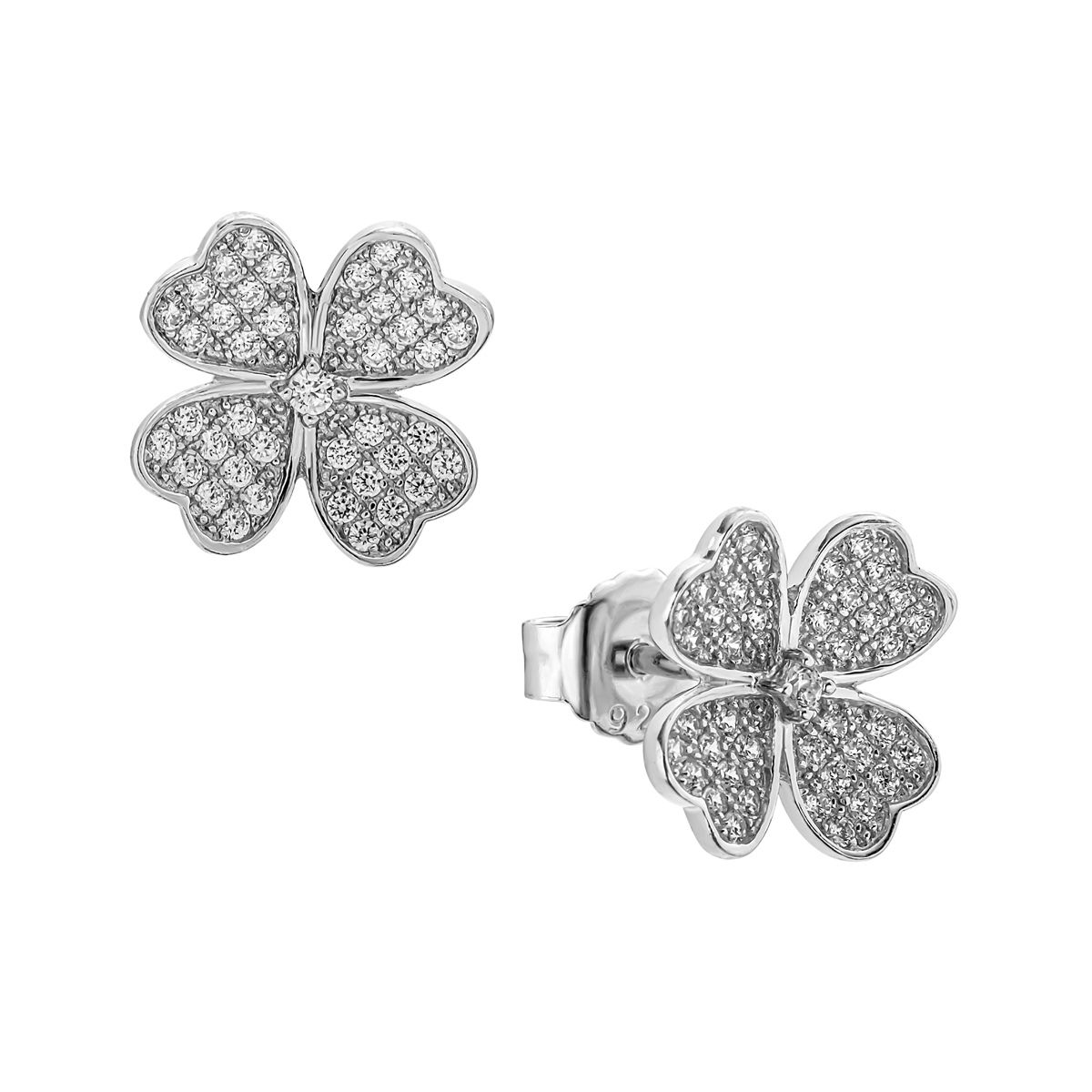 Пуссеты из серебра с камнем Циркон фото, цены