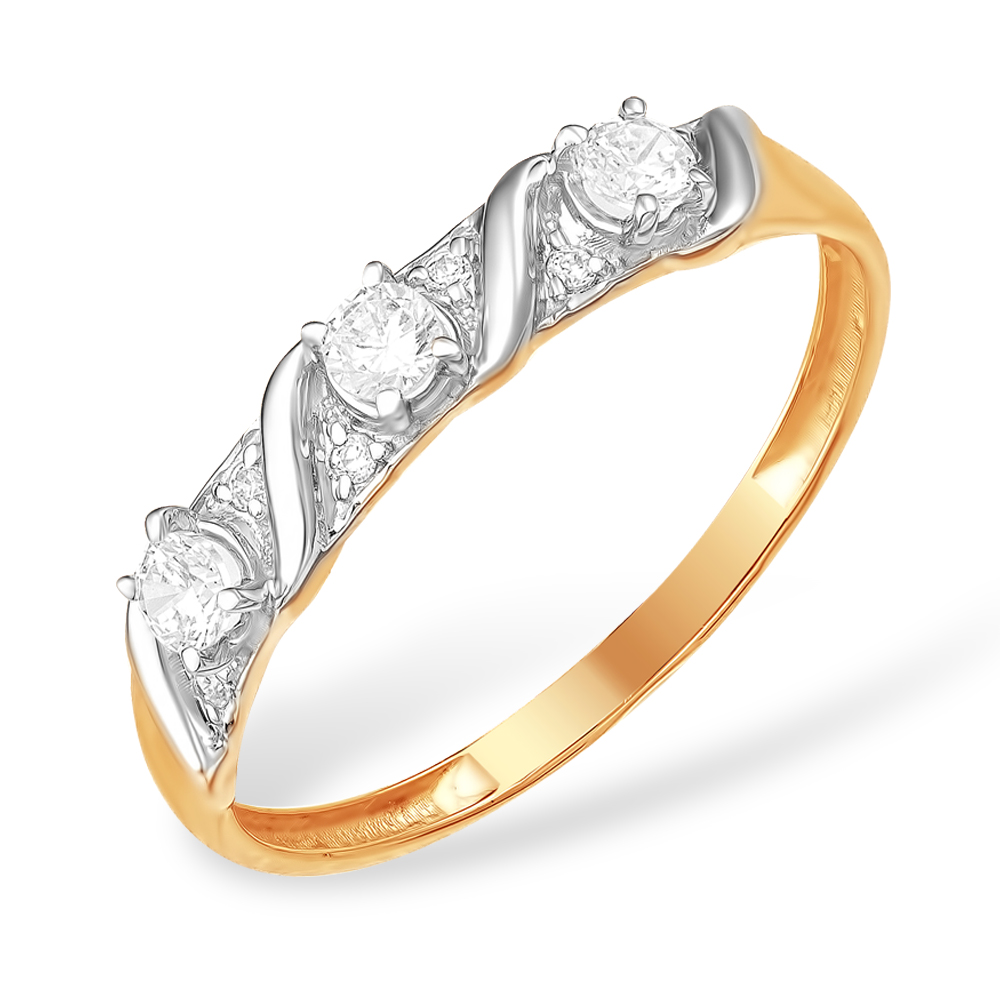 Кольцо из золота с камнем Фианит фото, цены