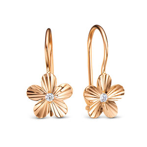 Серьги из золота с камнем Фианит фото, цены