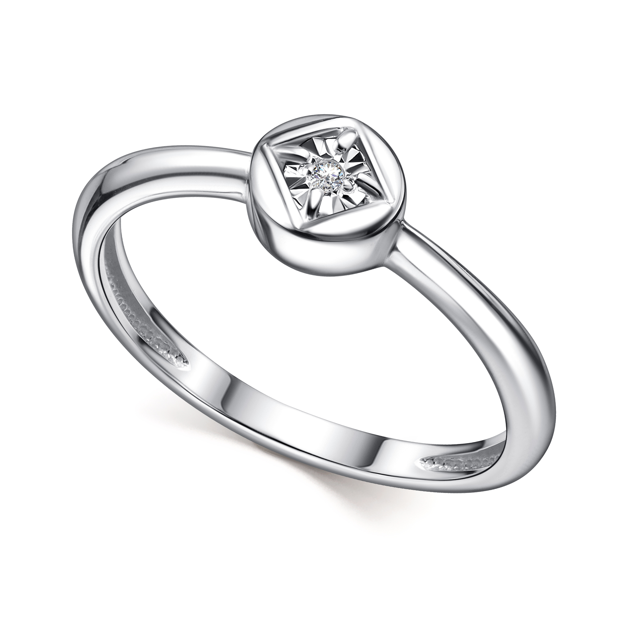 Кольцо из серебра с камнем Бриллиант фото, цены