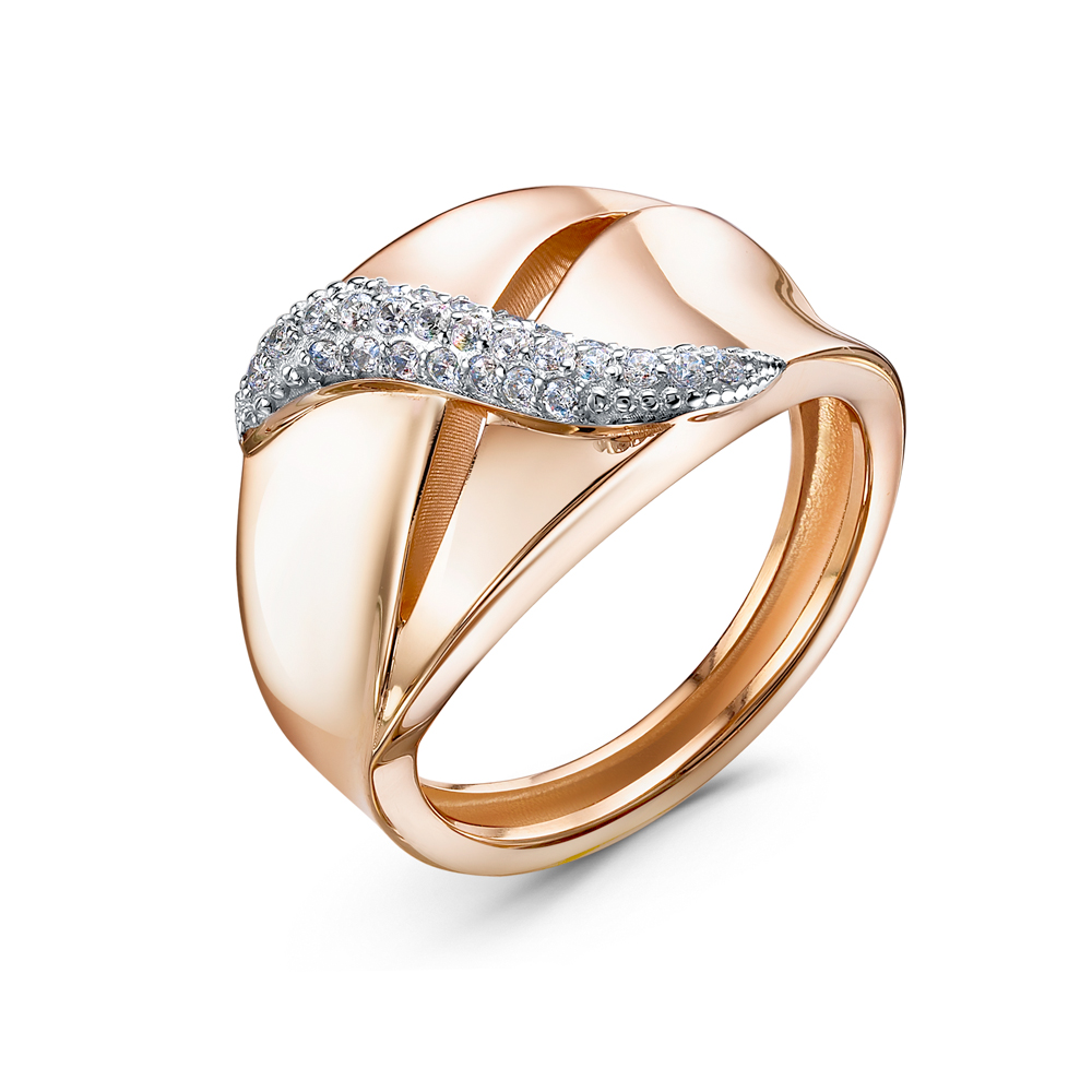 Кольцо из золота с камнем Фианит фото, цены