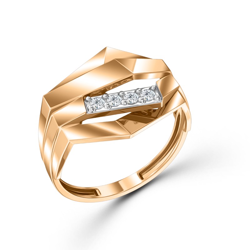 Кольцо из золота с камнем Фианит фото, цены