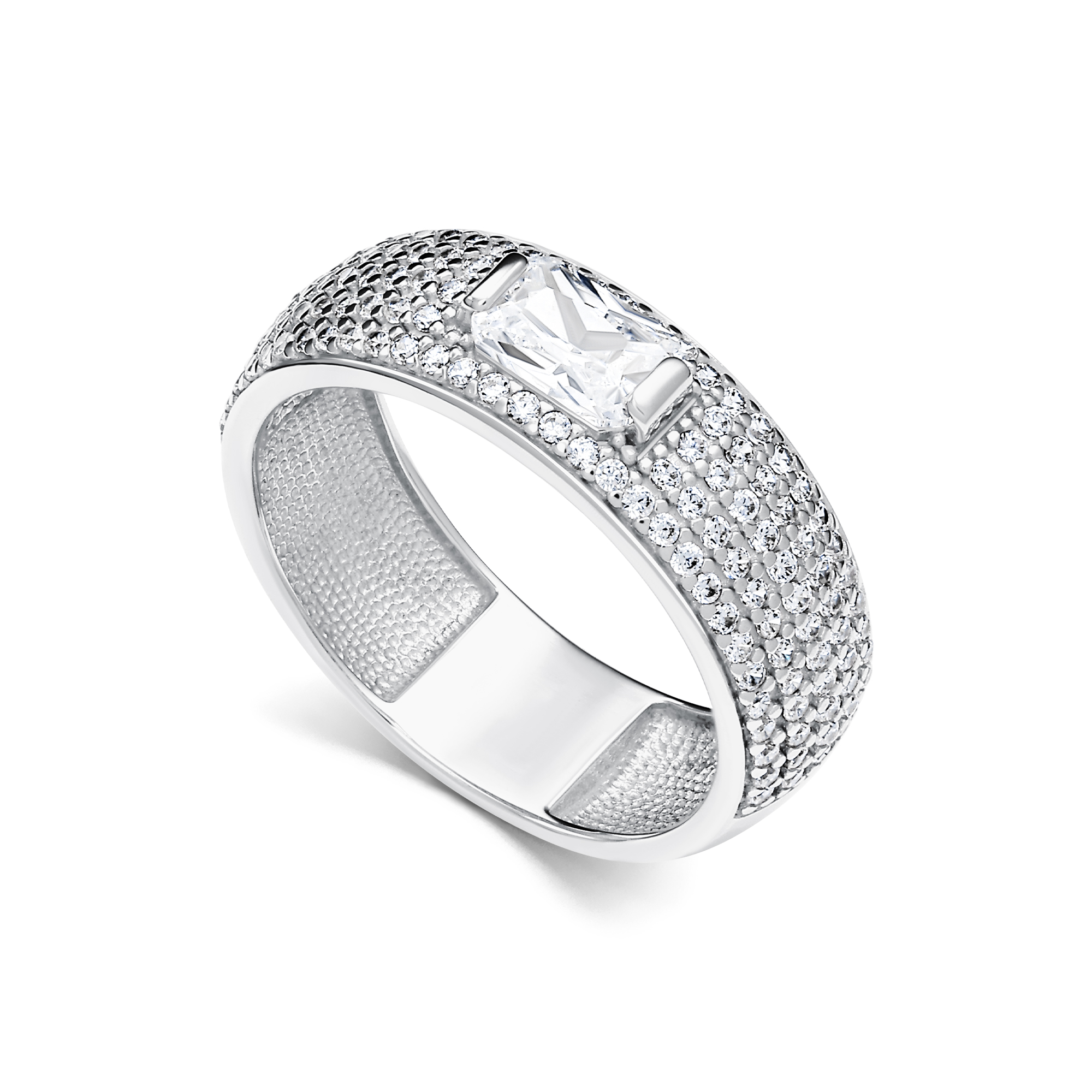 Кольцо из серебра с камнем Фианит фото, цены