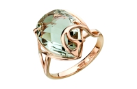 Кольцо из золота с камнем Аквамарин фото, цены