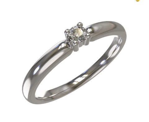 Кольцо из золота с камнем Бриллиант фото, цены