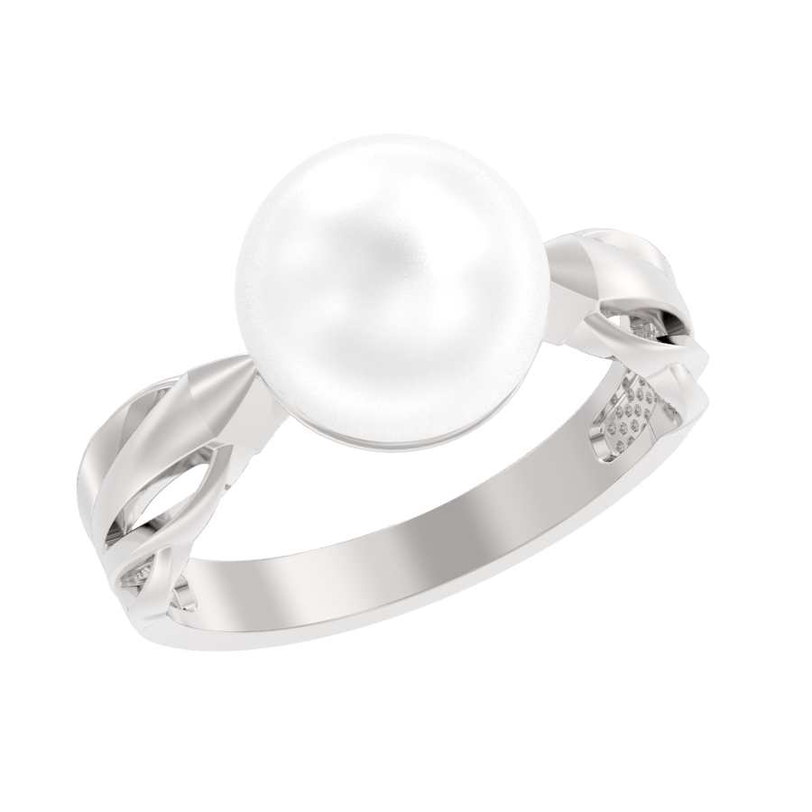 Кольцо из серебра с камнем Жемчуг фото, цены