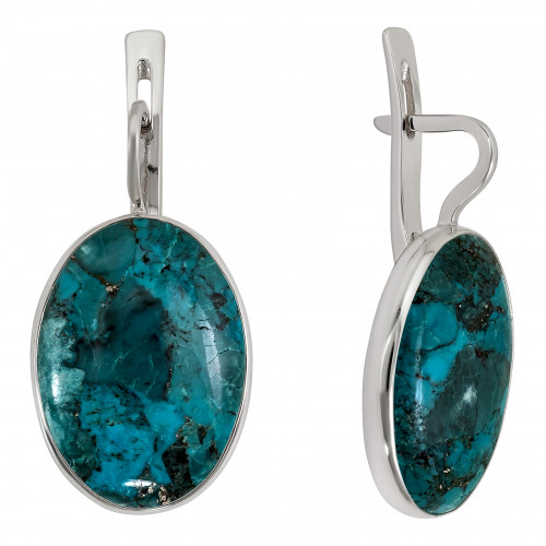 Серьги из серебра с камнем Агат фото, цены