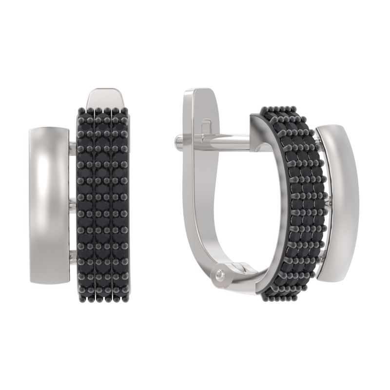 Серьги из серебра с камнем Шпинель фото, цены