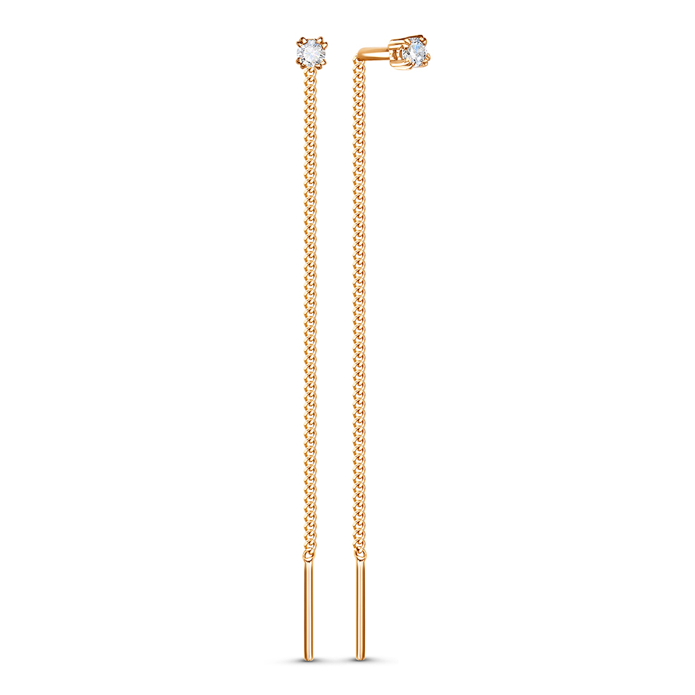 Продевки из золота с камнем Фианит фото, цены