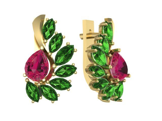 Серьги из серебра с камнем Цитрин, Параиба фото, цены