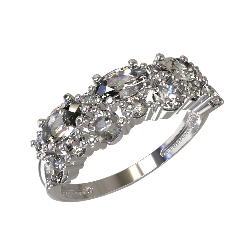 Кольцо из серебра с камнем Фианит фото, цены