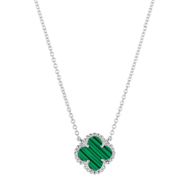 Колье из серебра с камнем Малахит прес. фото, цены