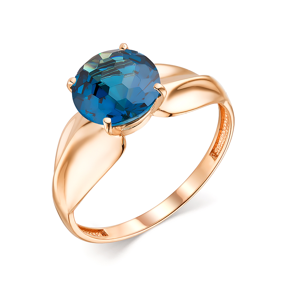 Кольцо из золота с камнем Гранат синт. фото, цены