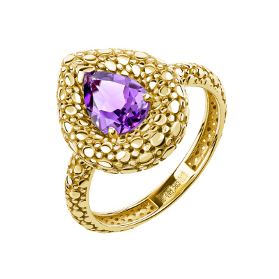 Кольцо из золота с камнем аметист фото, цены