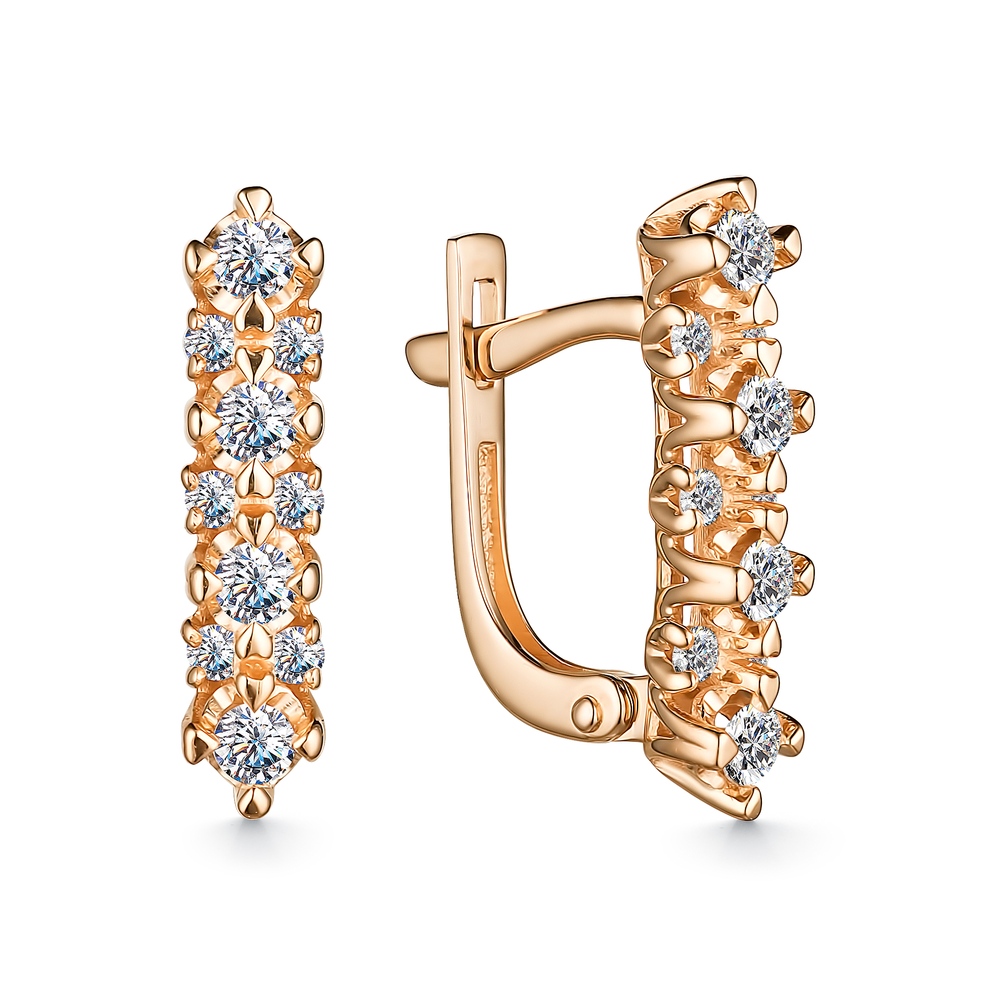 Серьги из золота с камнем Бриллиант фото, цены