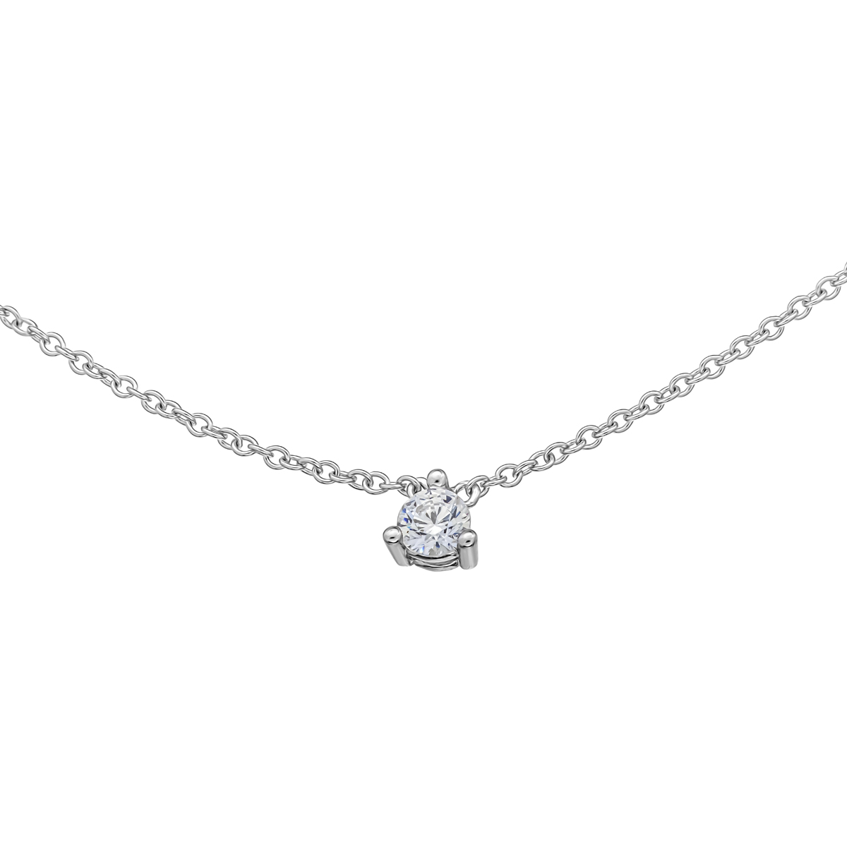 Колье из серебра с камнем Циркон фото, цены