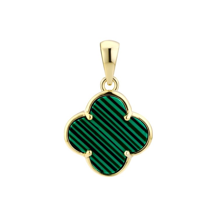 Кулон из серебра с камнем Малахит прес. фото, цены