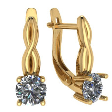 Серьги из золота с камнем Фианит фото, цены