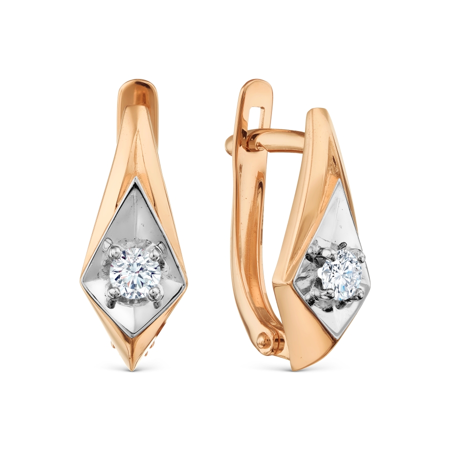 Серьги из золота с камнем Фианит фото, цены