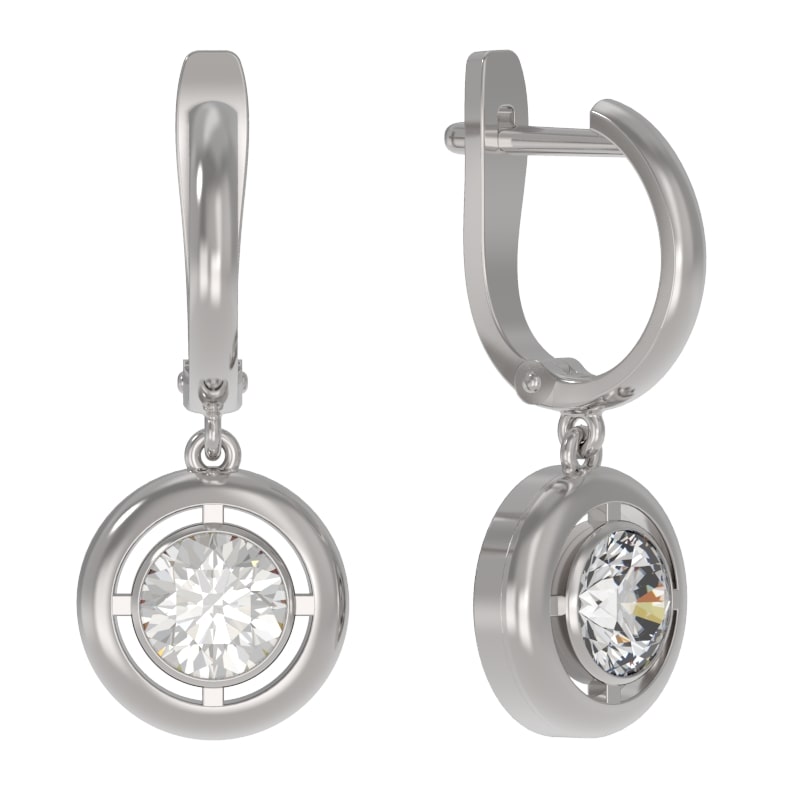 Серьги из серебра с камнем Фианит фото, цены