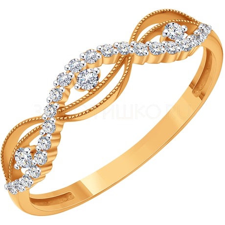 Кольцо из золота с камнем Фианит фото, цены